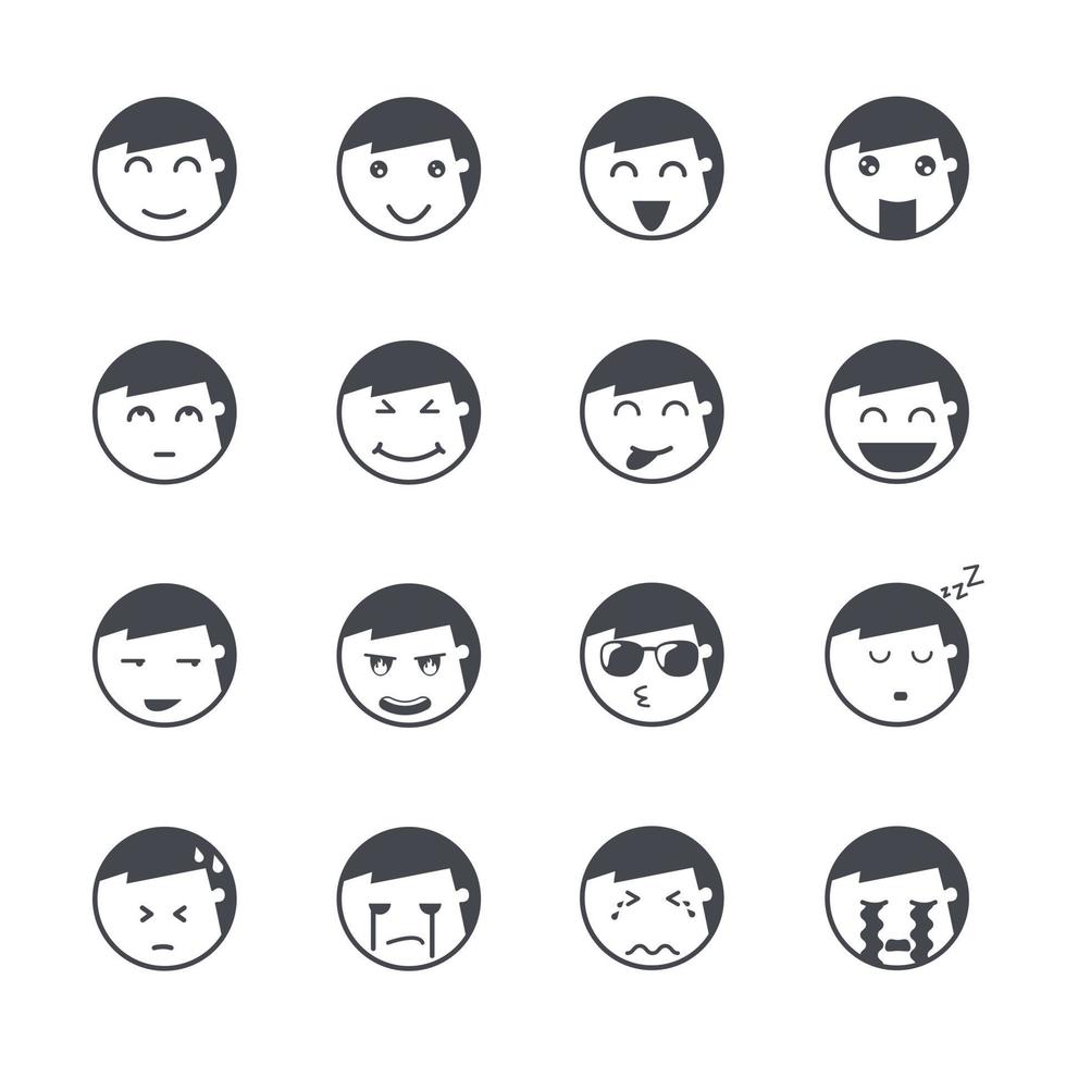 Emotions man icons Vector illustration