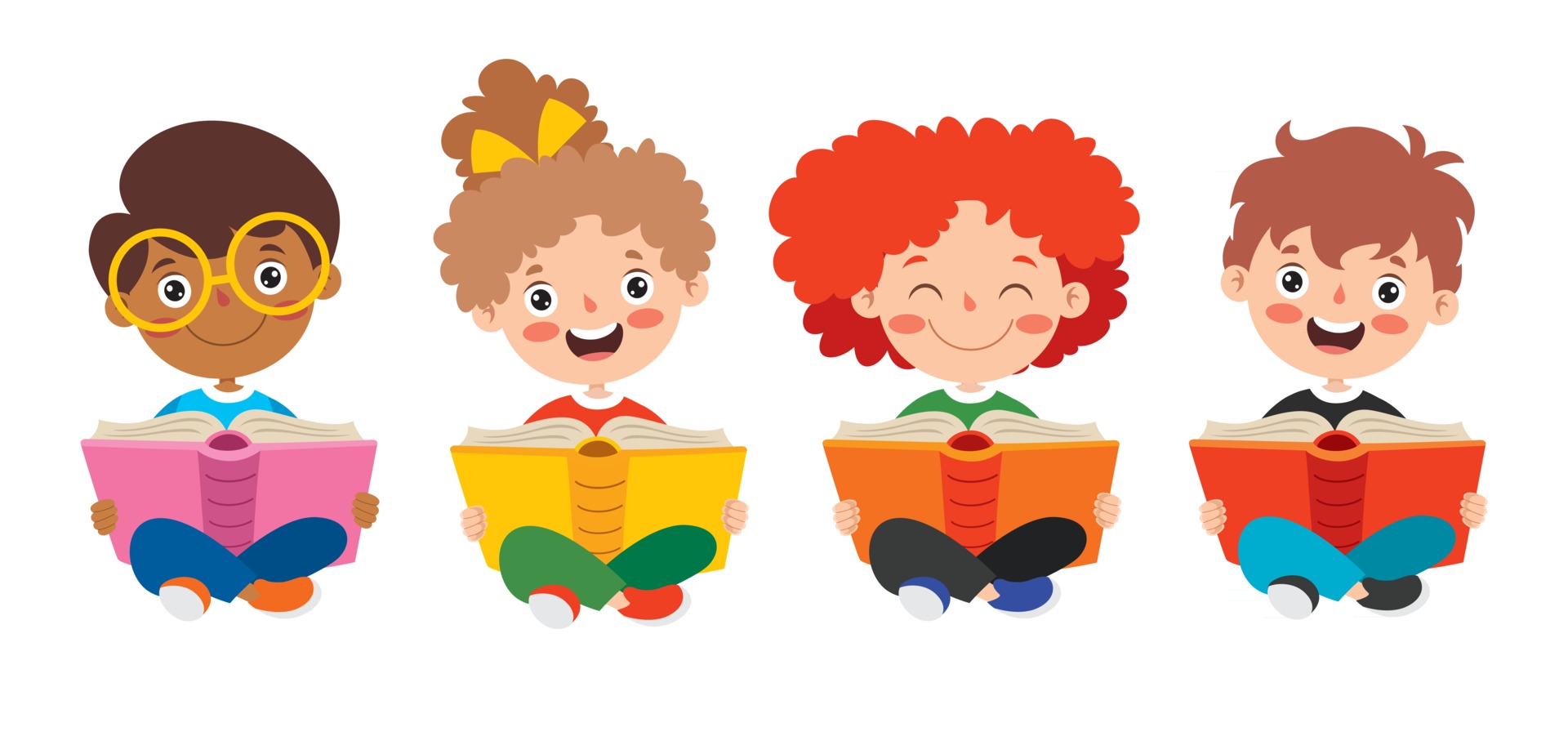 Happy Kids Studying And Learning 2399972 Vector Art at Vecteezy