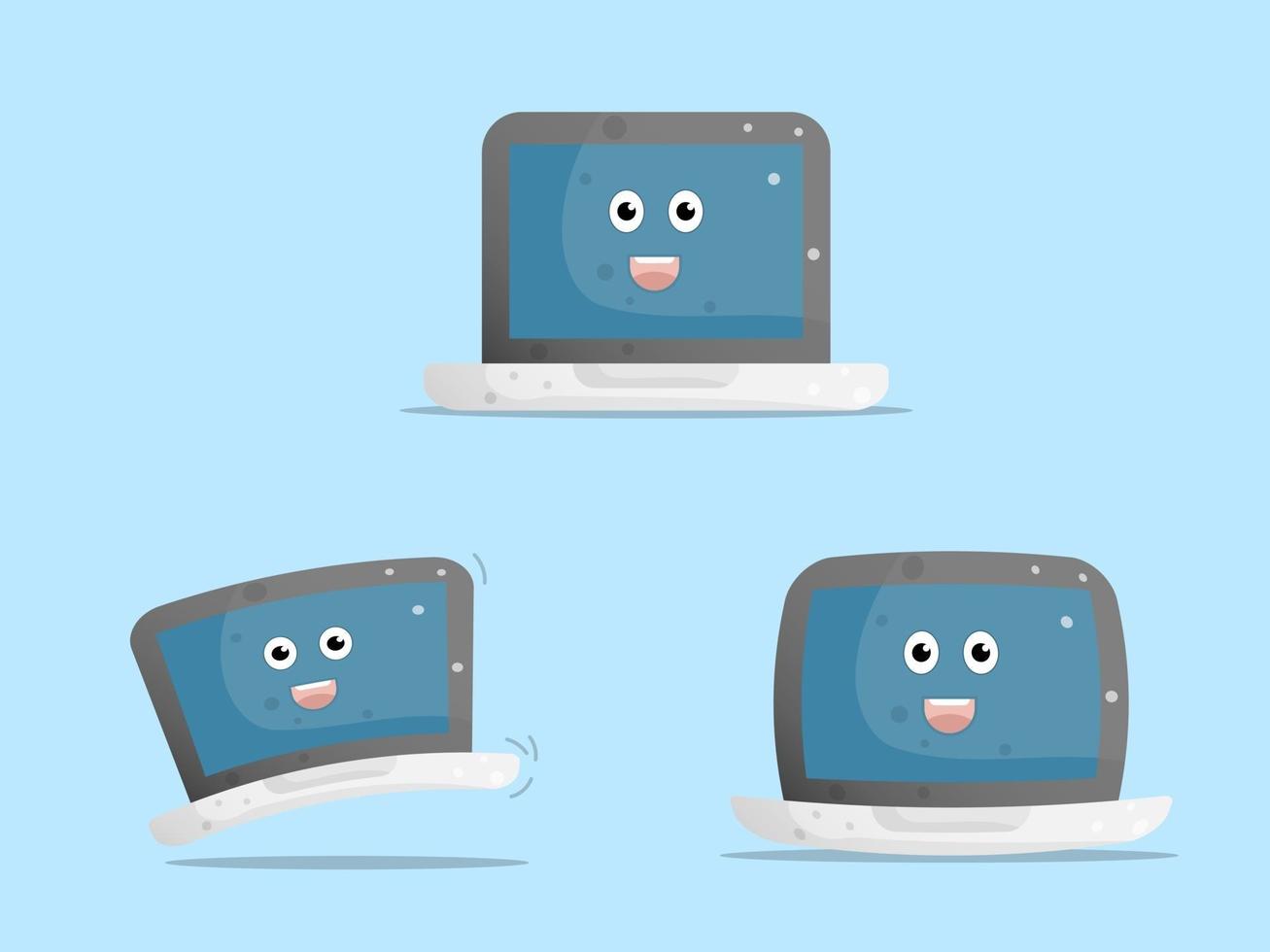 cute laptop cartoon vector illustration