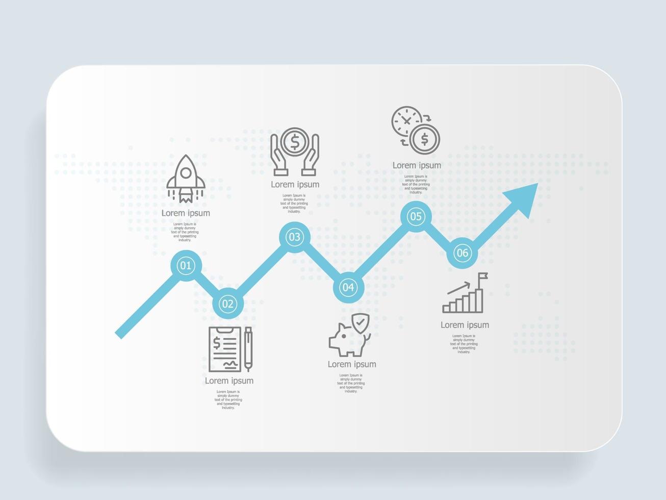 abstract growth graph infographics presentation element template vector