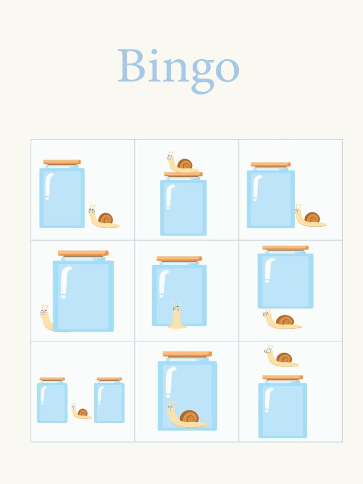 Prepositions of Place bingo vector