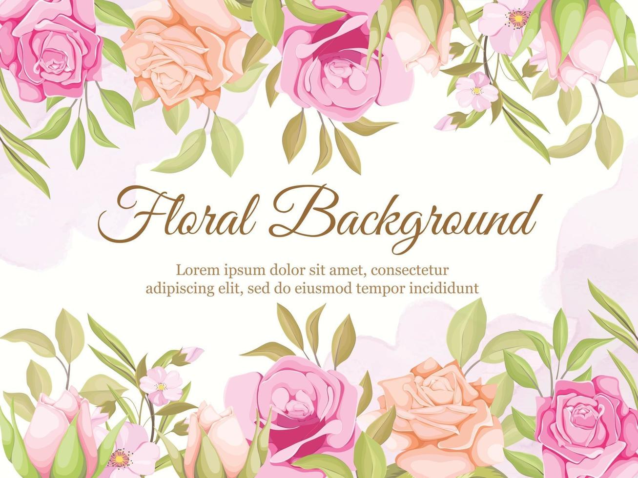 Floral Concept Wedding Banner Background Template Design vector