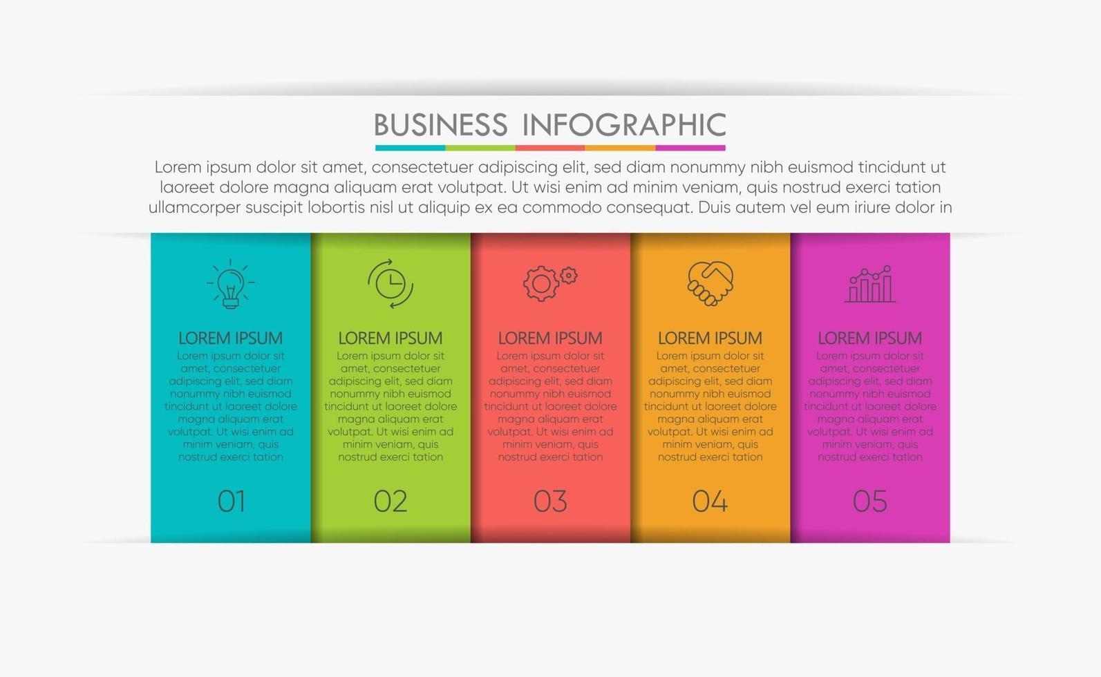 Iconos infográficos de la línea de tiempo de visualización de datos comerciales diseñados para la plantilla de fondo abstracto vector