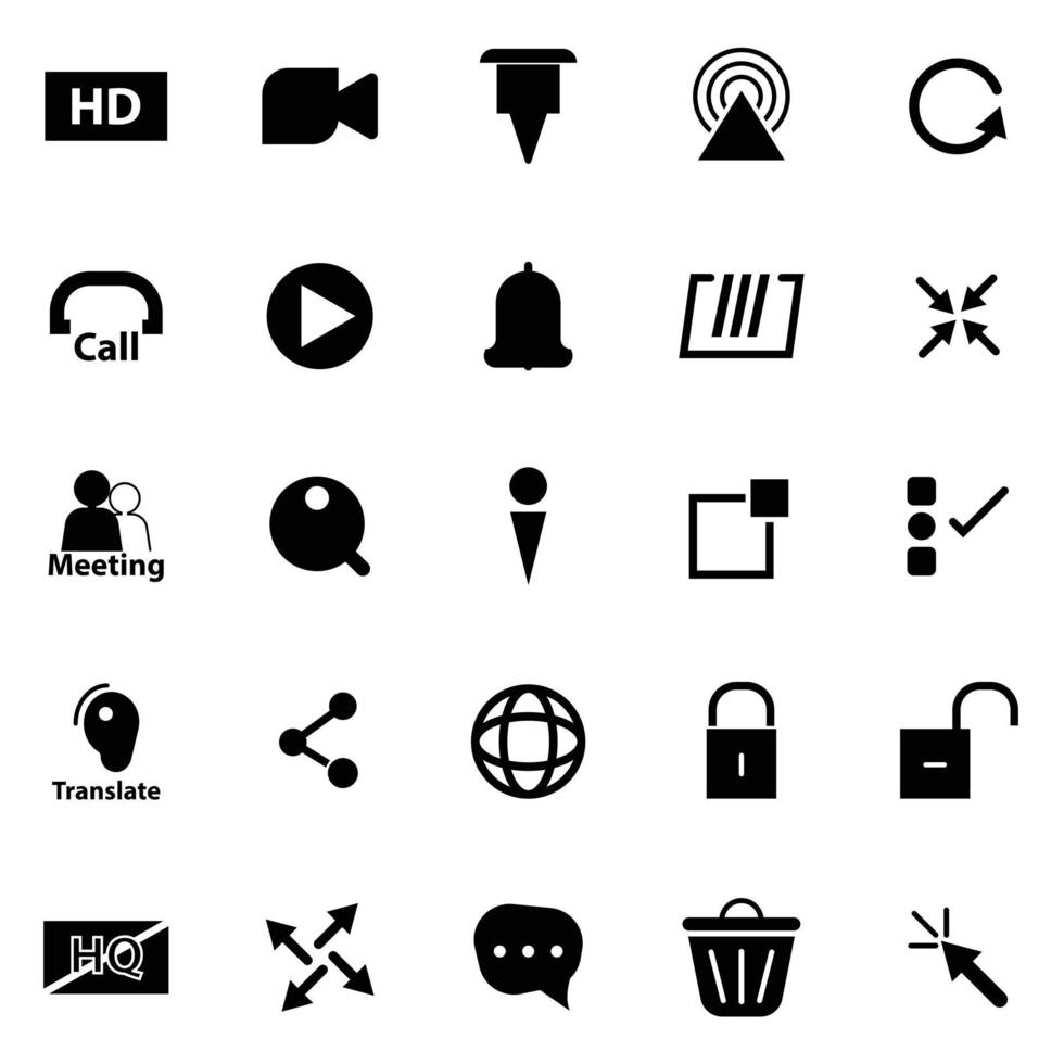 Live stream hd button icons vector