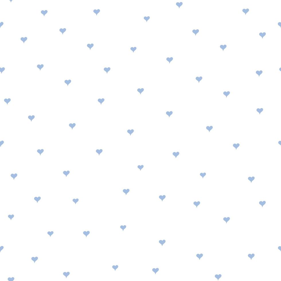 Small blue hearts on white background seamless pattern vector