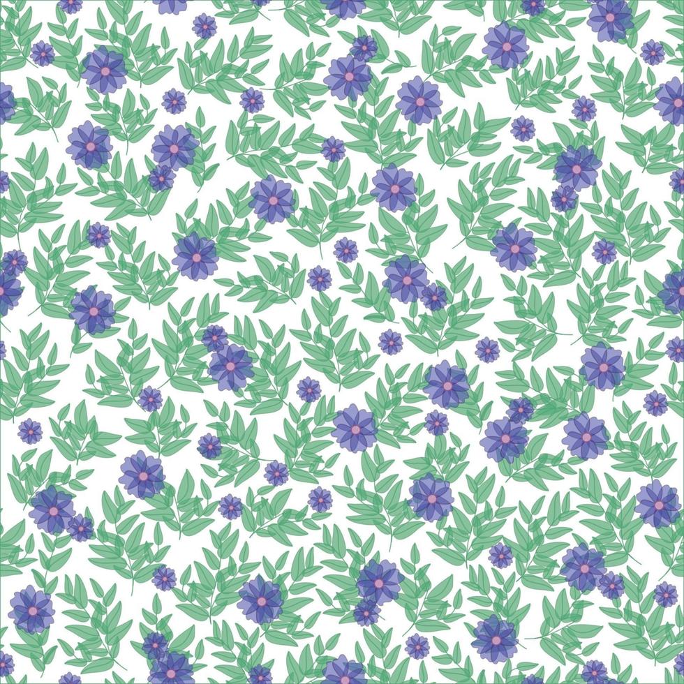 Small flower pattern floral seamless background Floral bouquet vector pattern with small flowers and leaves