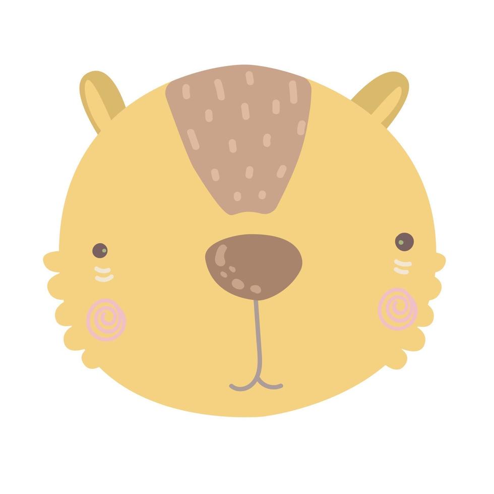 Lindo animal cabeza aislado icono ilustración vectorial de hermosos mamíferos vector