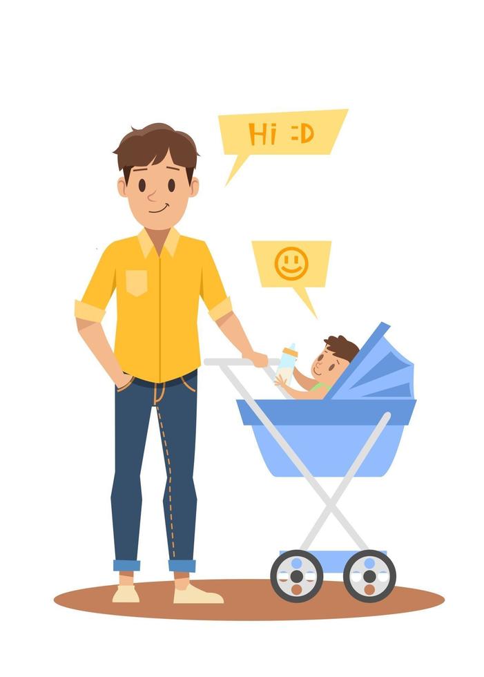 single father character design vector