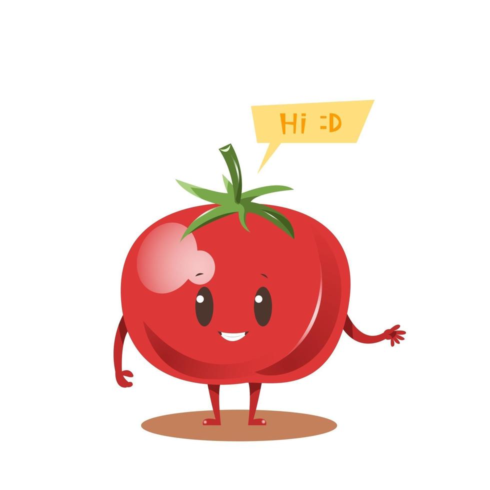 tomato cartoon character design vector