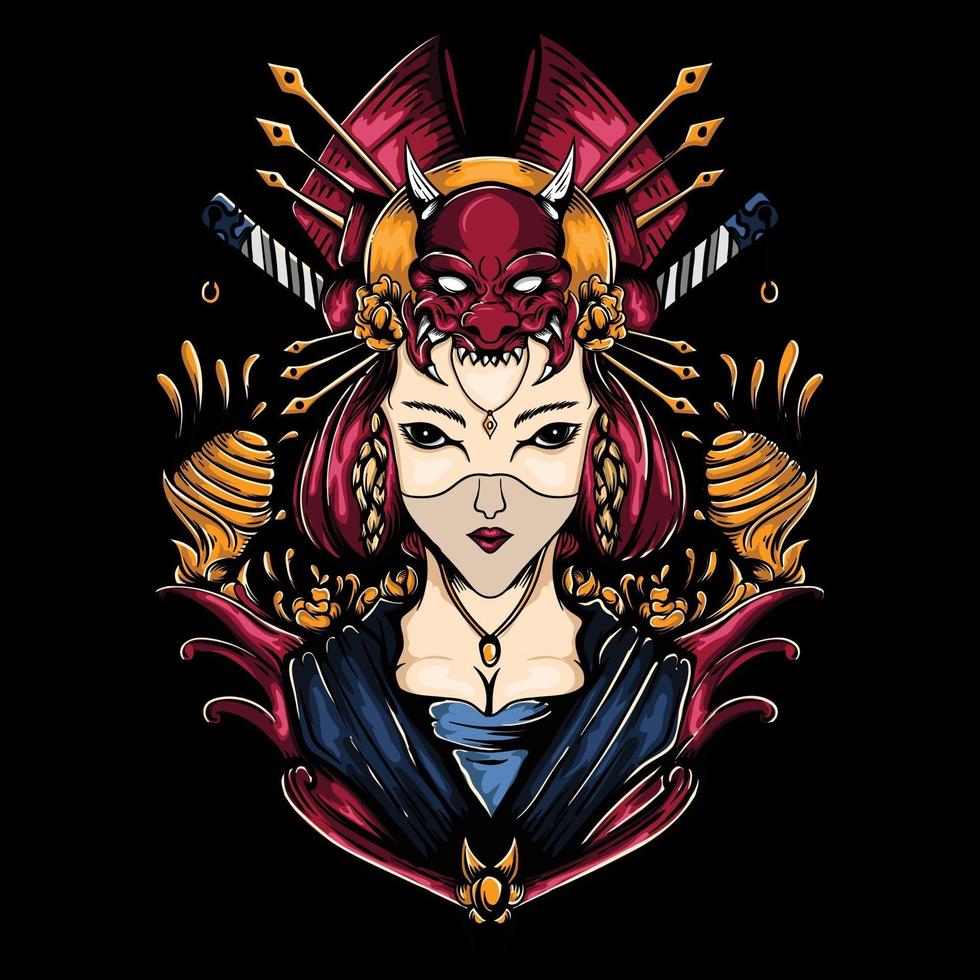 Japanese Geisha illustration vector