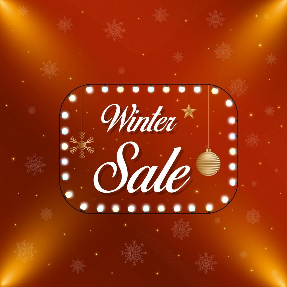 Winter sale banner vector illustration background for seasonal retail promotion