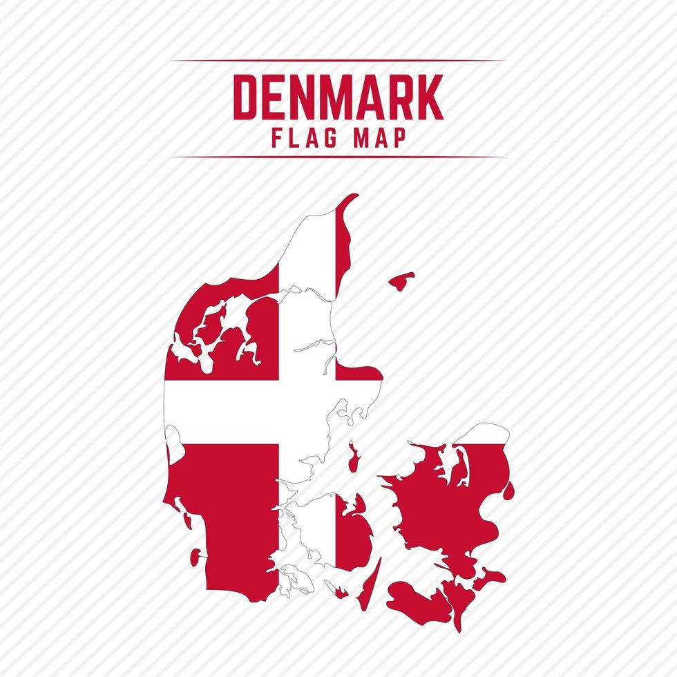 Flag Map of Denmark vector
