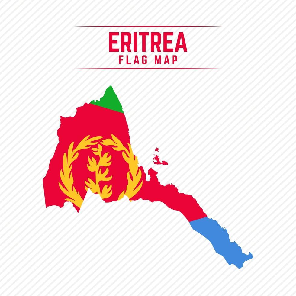 Flag Map of Eritrea vector