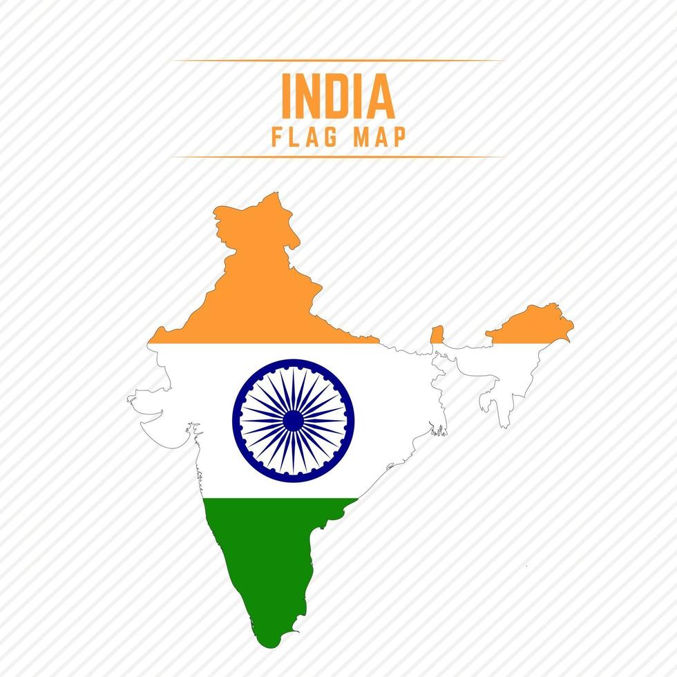 Flag Map of India vector