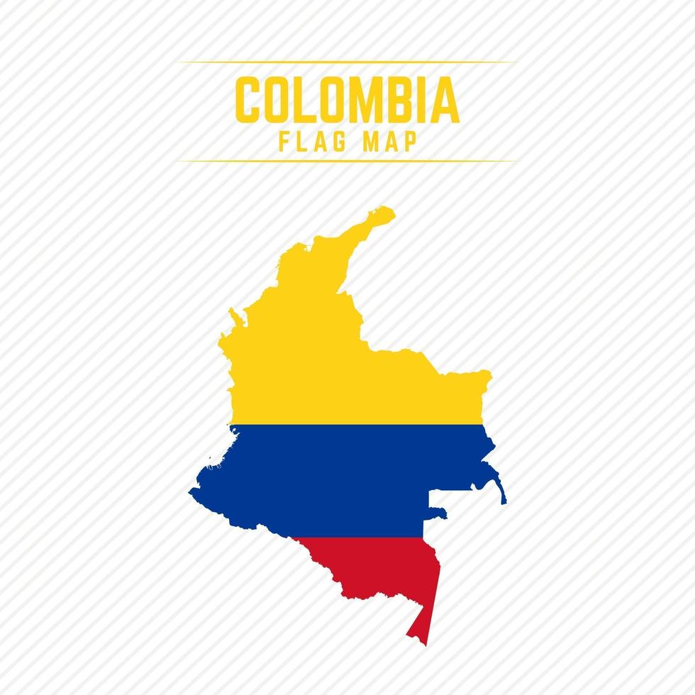 Flag Map of Colombia vector