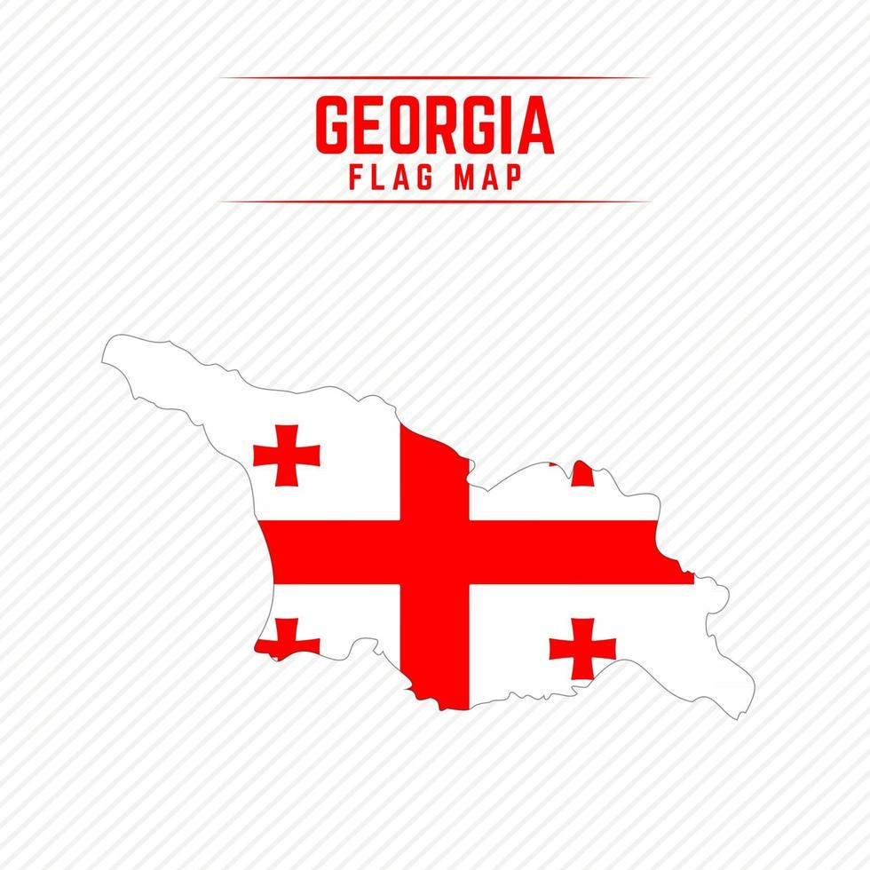 Flag Map of Georgia vector