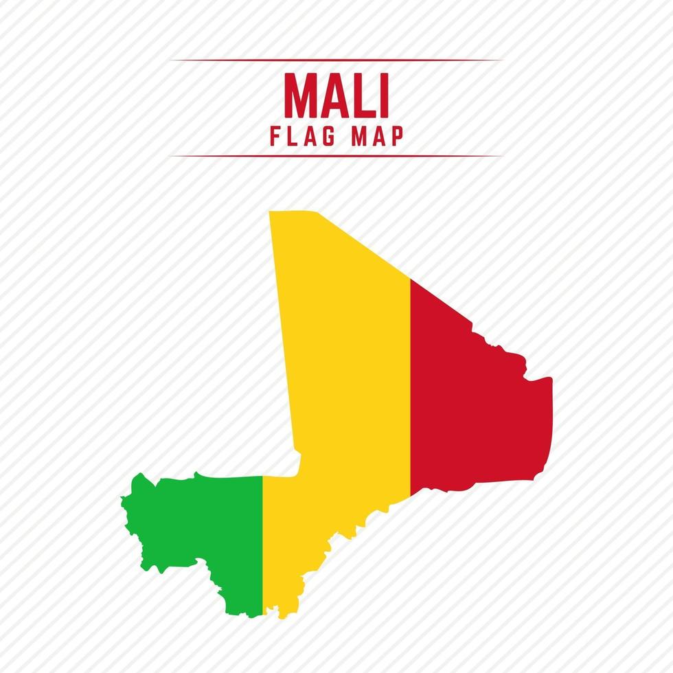 mapa de la bandera de mali vector