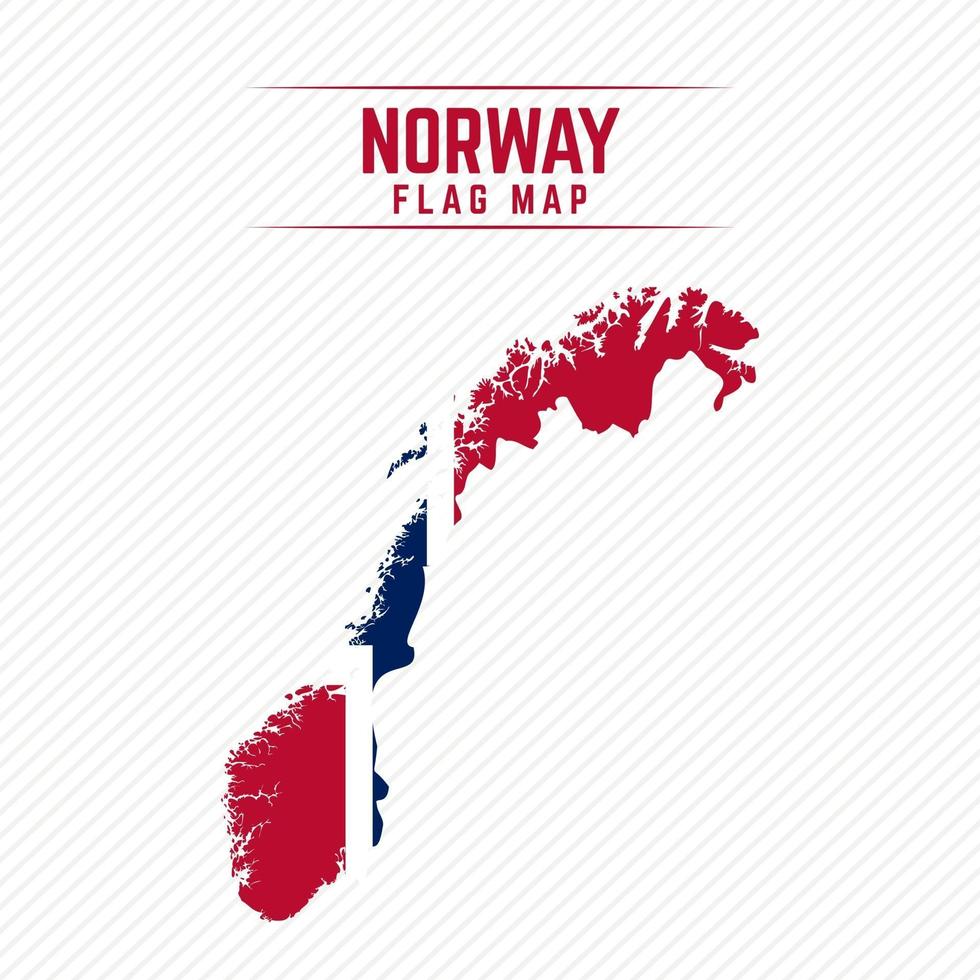 mapa de la bandera de noruega vector