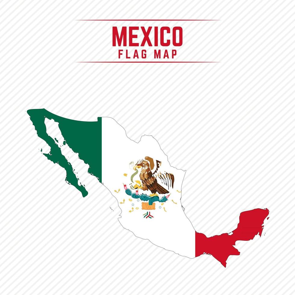 Flag Map of Mexico vector