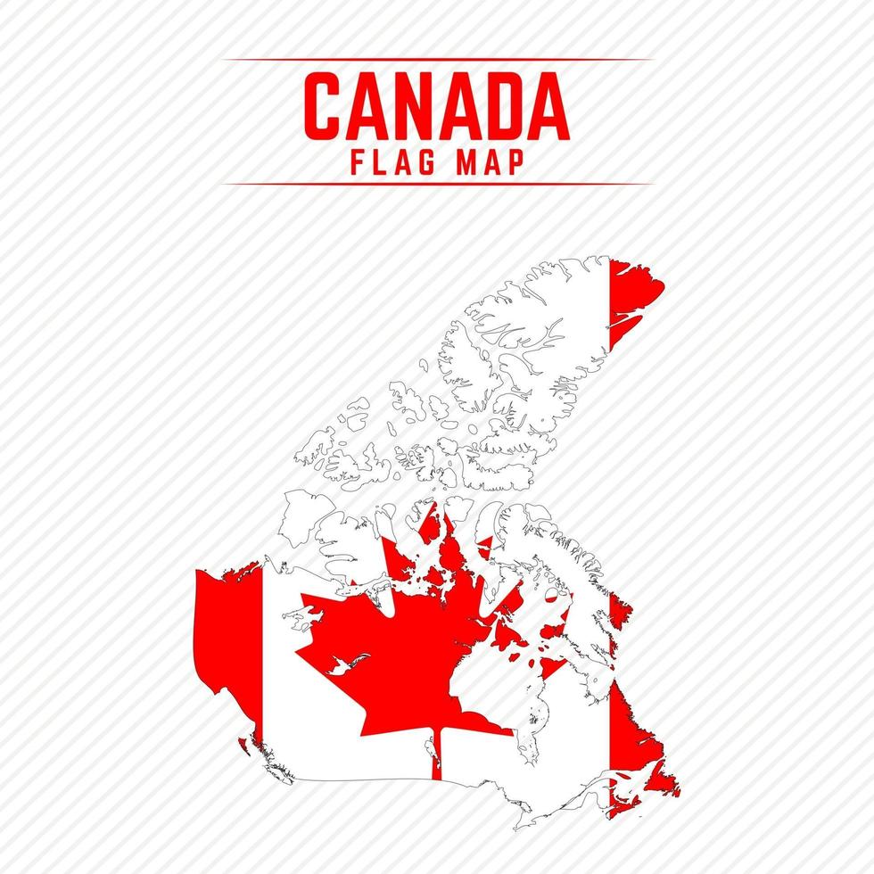mapa de la bandera de canadá vector