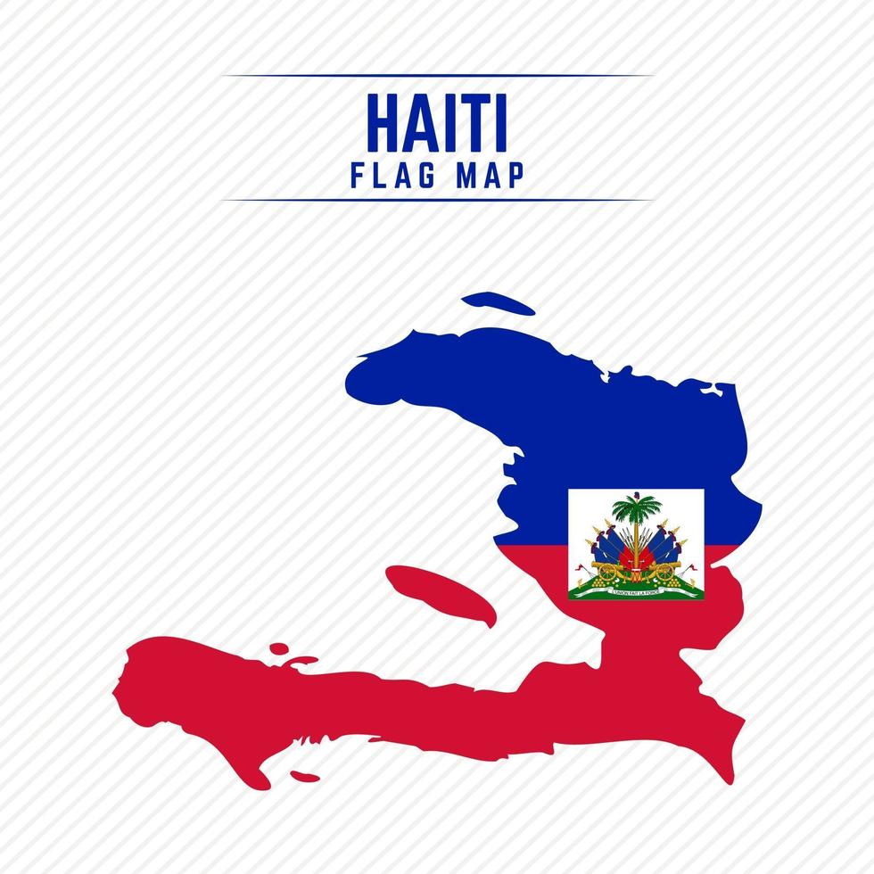 Flag Map of Haiti vector