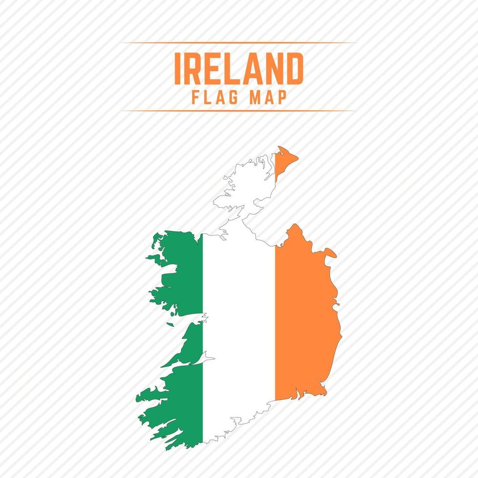 mapa de la bandera de irlanda vector