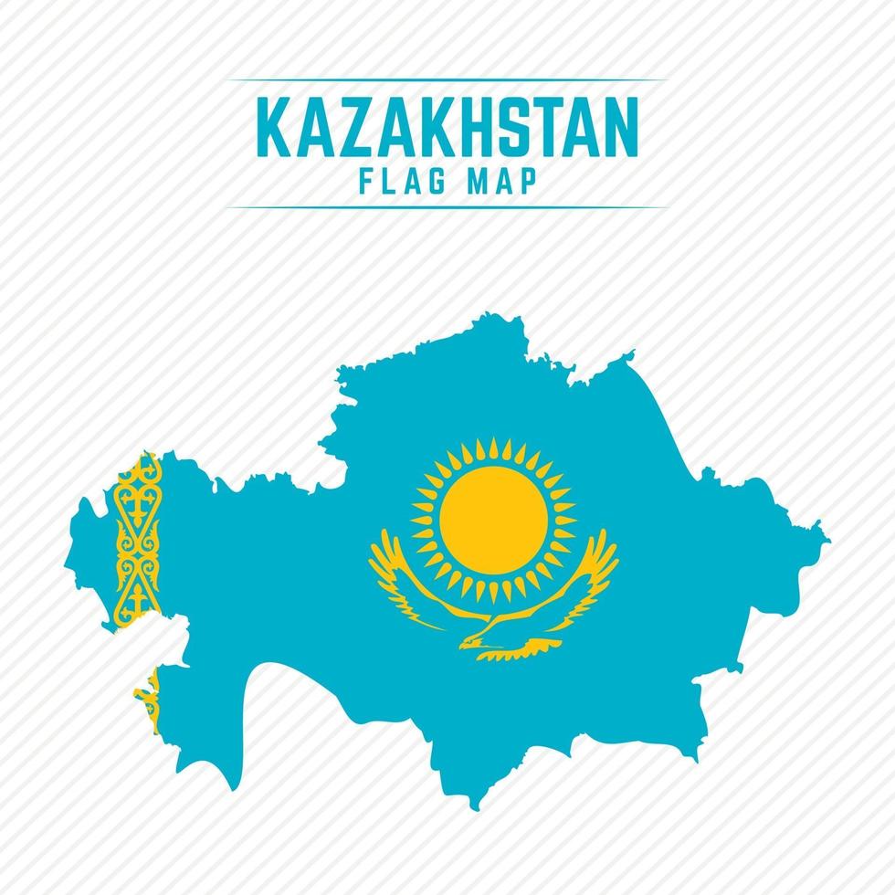 Flag Map of Kazakhstan vector