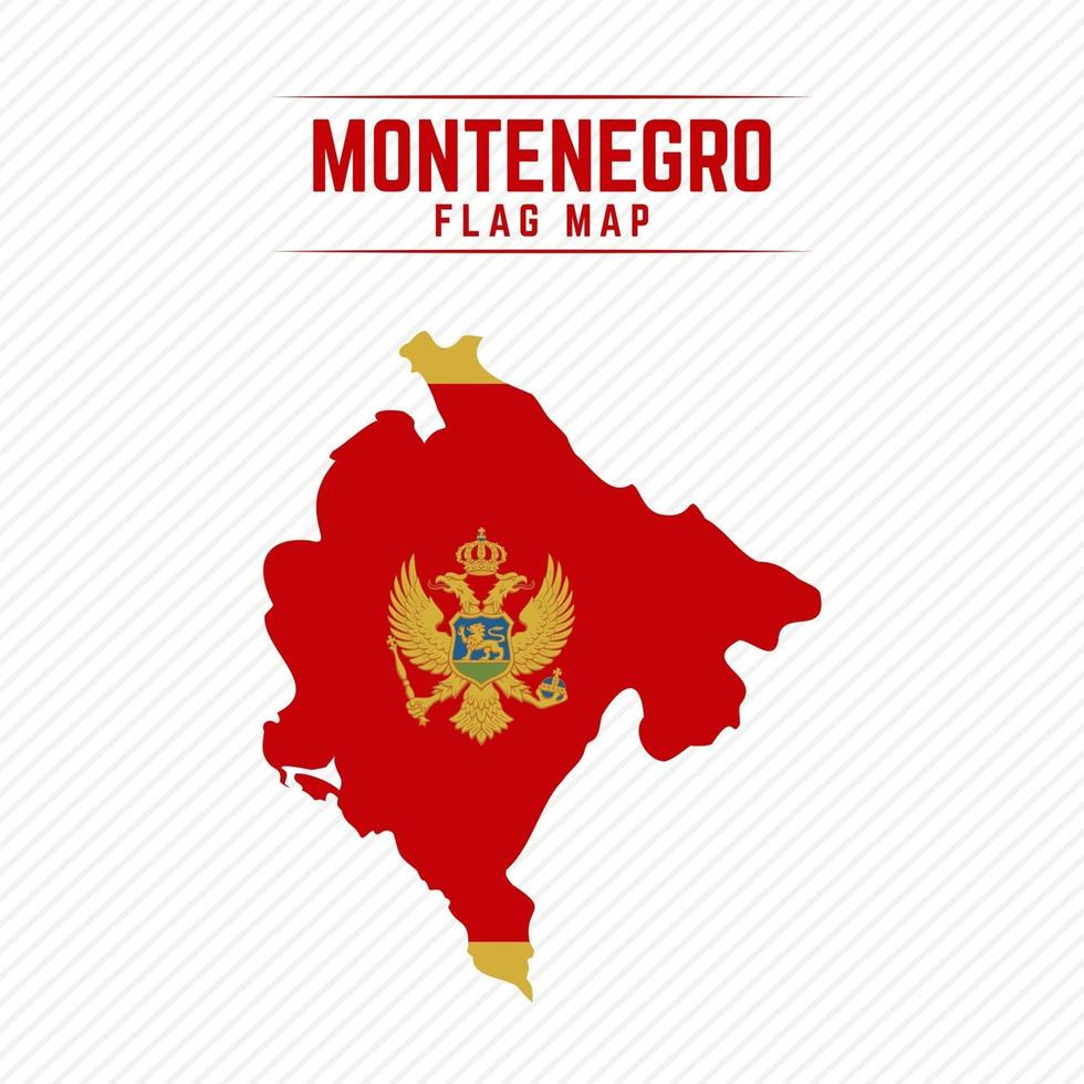 Flag Map of Montenegro vector