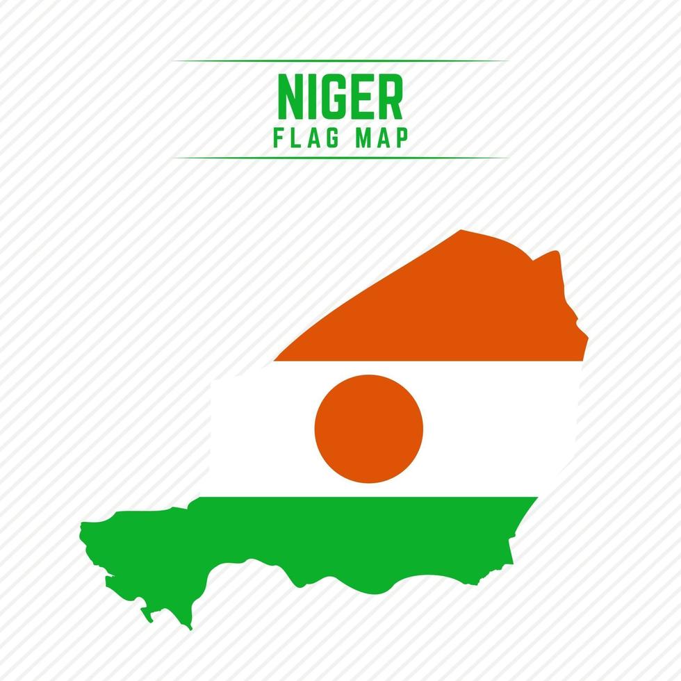 mapa de la bandera de niger vector