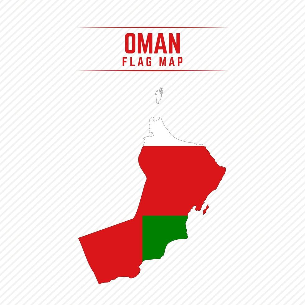 Flag Map of Oman vector