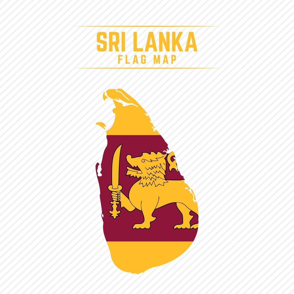 mapa de la bandera de sri lanka vector