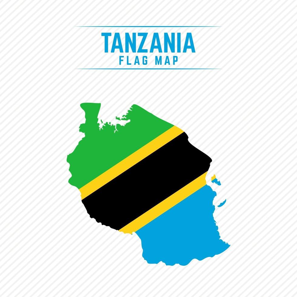 Flag Map of Tanzania vector