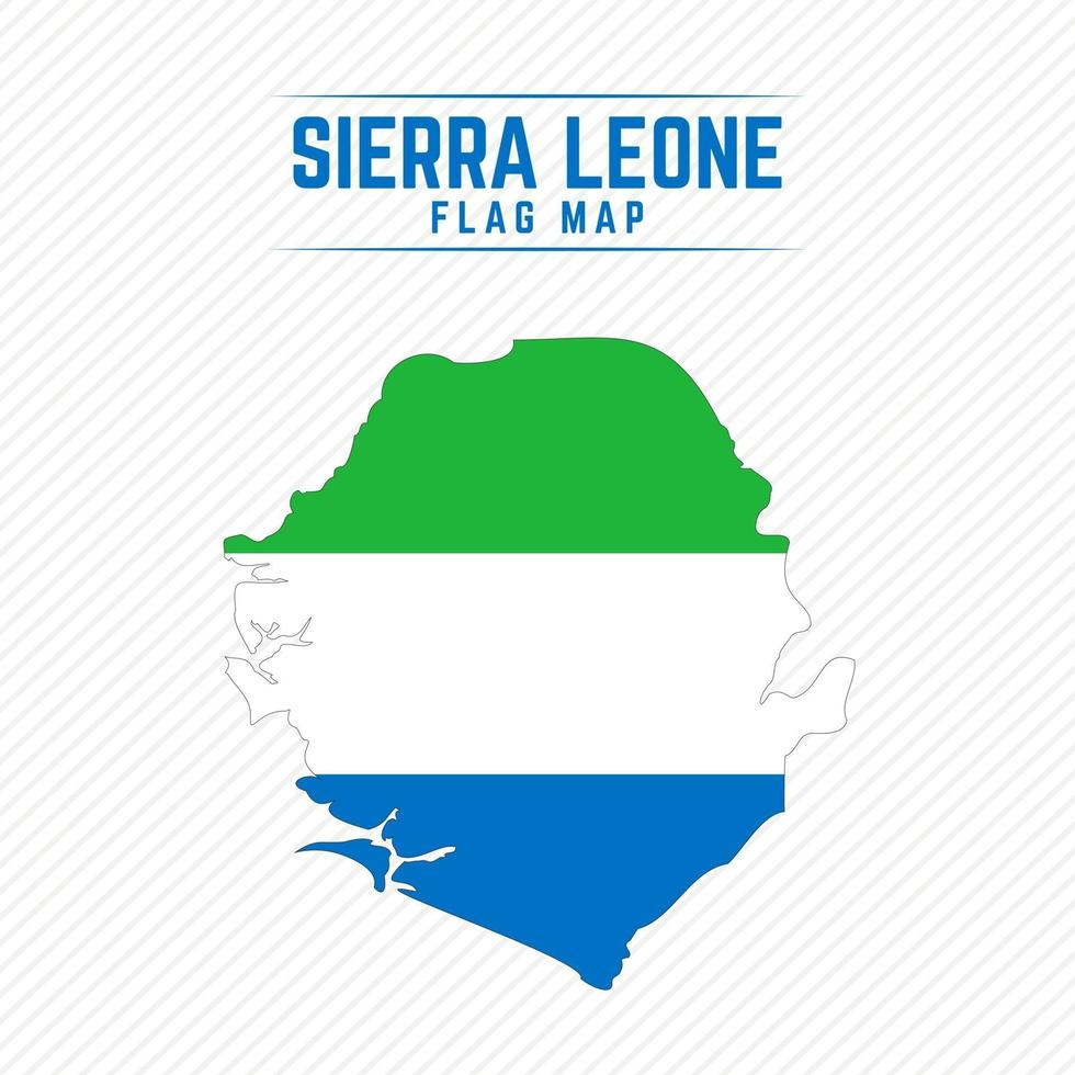 Flag Map of Sierra Leone vector