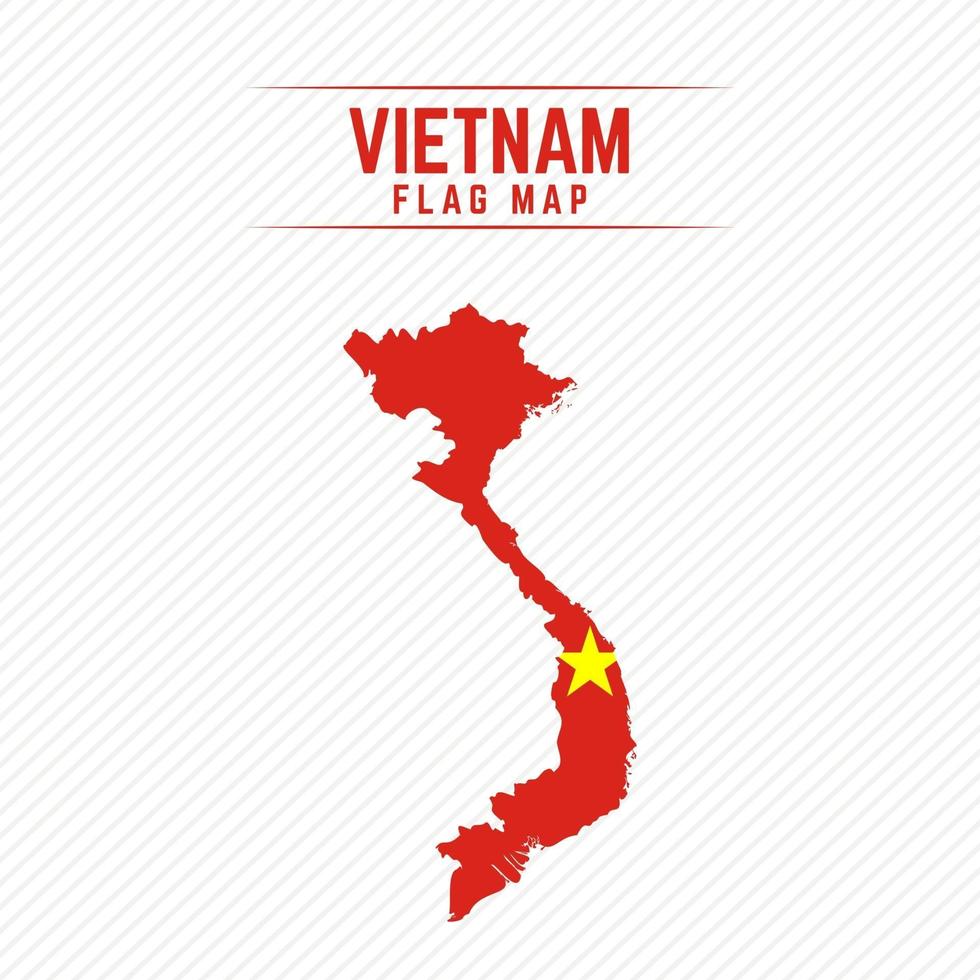 mapa de la bandera de vietnam vector