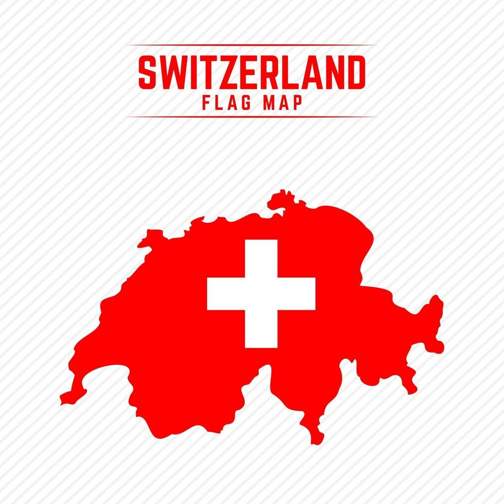 Flag Map of Switzerland vector