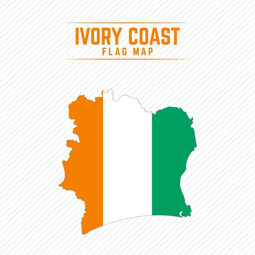 Flag Map of Ivory Coast vector