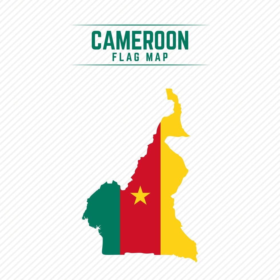 mapa de la bandera de camerún vector