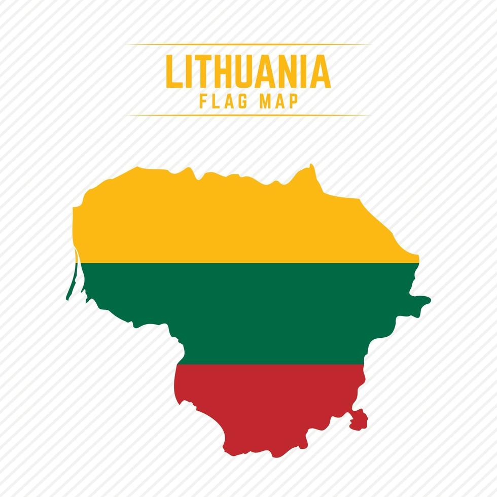 Flag Map of Lithuania vector