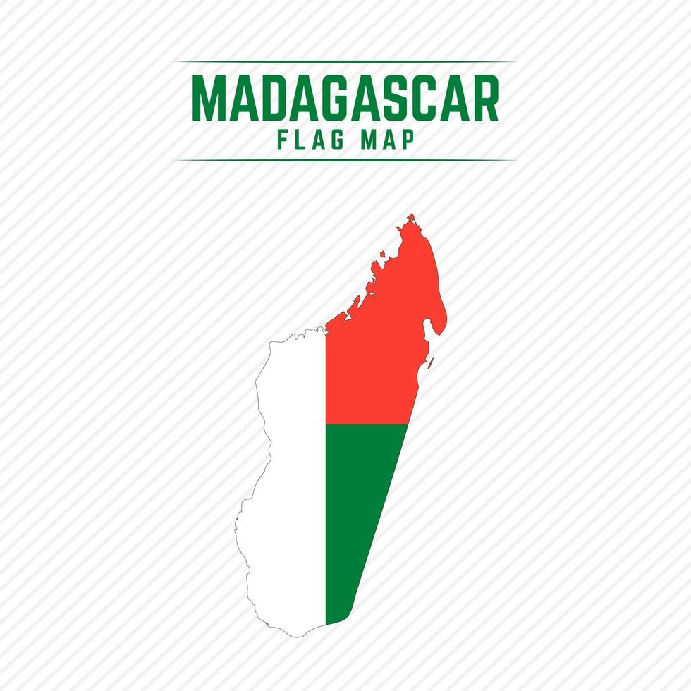 Flag Map of Madagascar vector