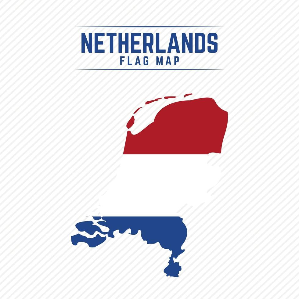 Flag Map of Netherlands vector