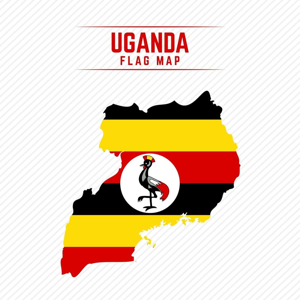 mapa de la bandera de uganda vector