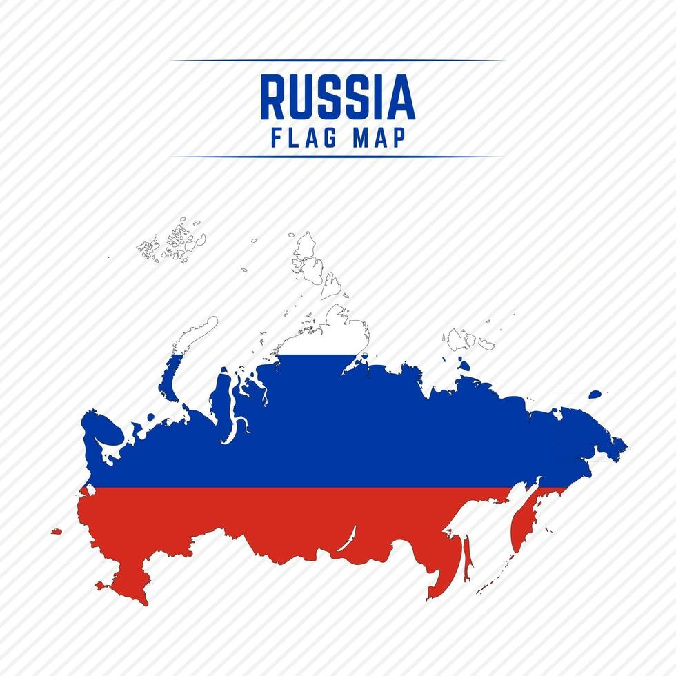 mapa de la bandera de rusia vector