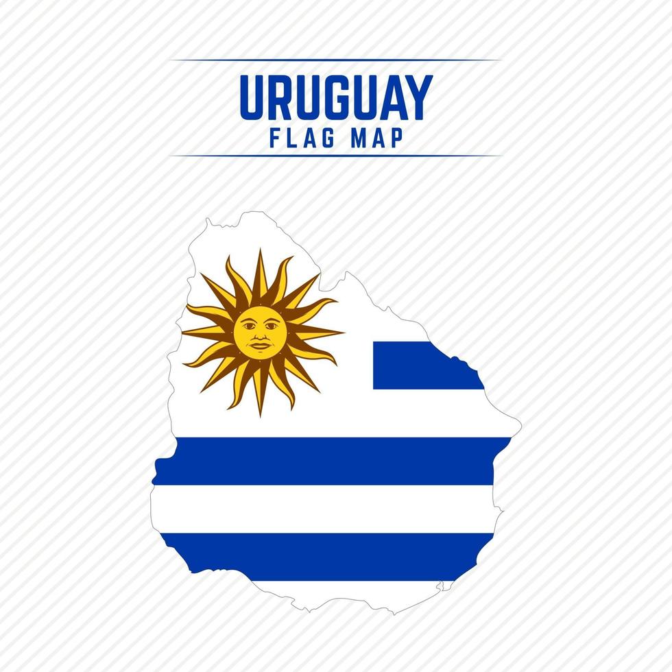 Flag Map of Uruguay vector