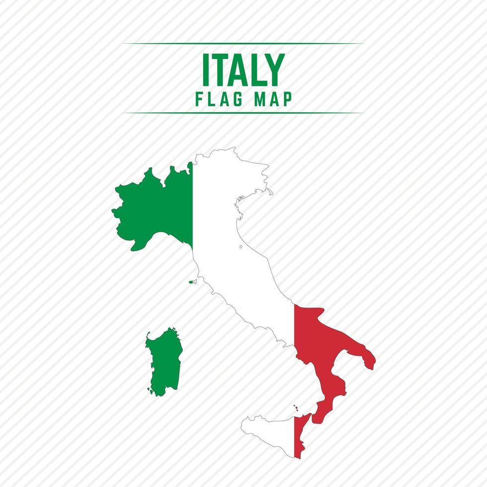 mapa de la bandera de italia vector