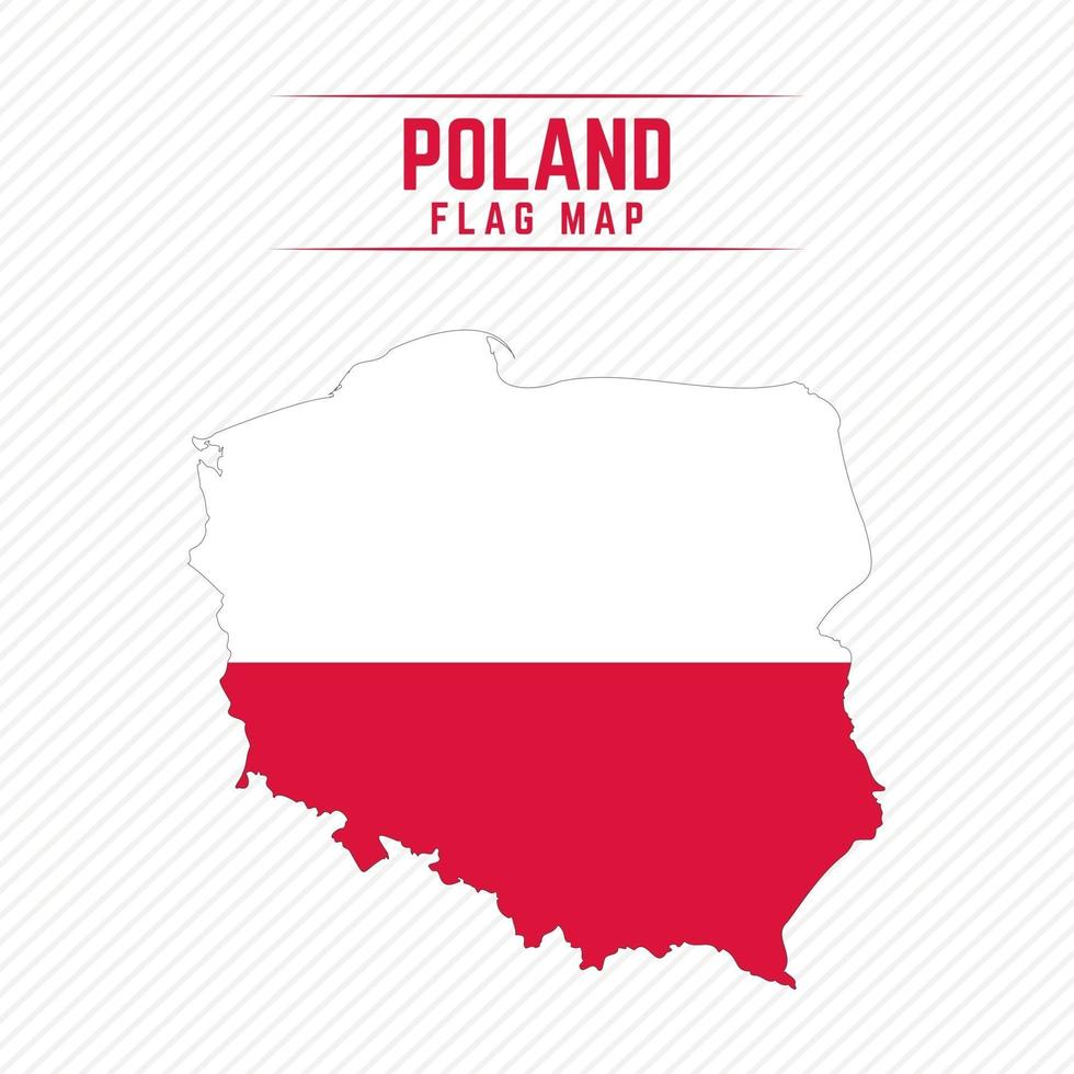 mapa de la bandera de polonia vector