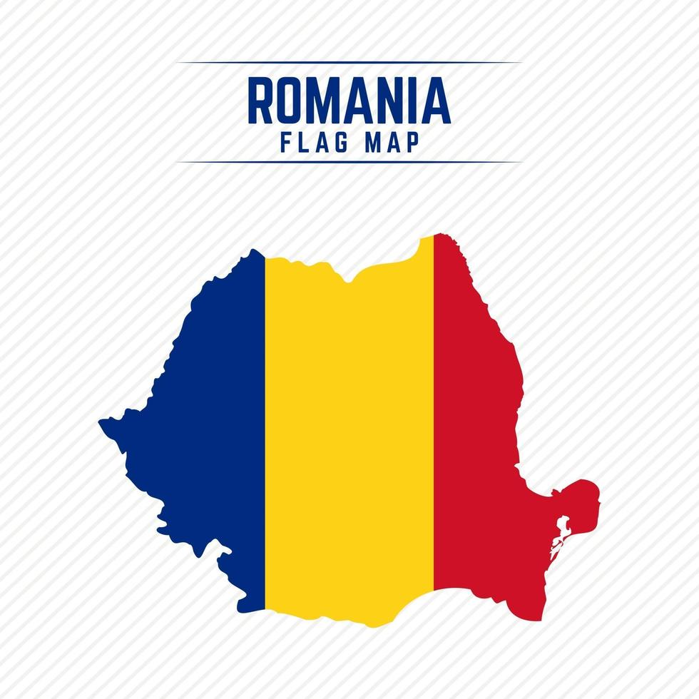 Flag Map of Romania vector