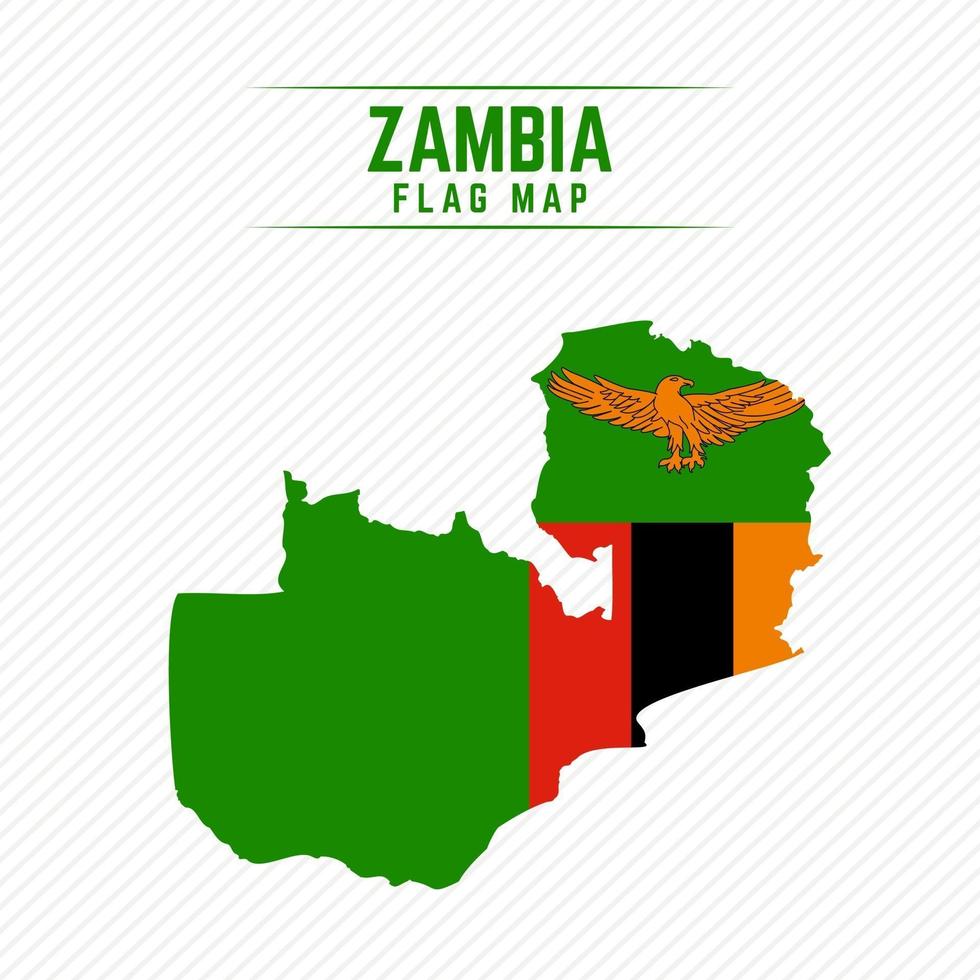mapa de la bandera de zambia vector