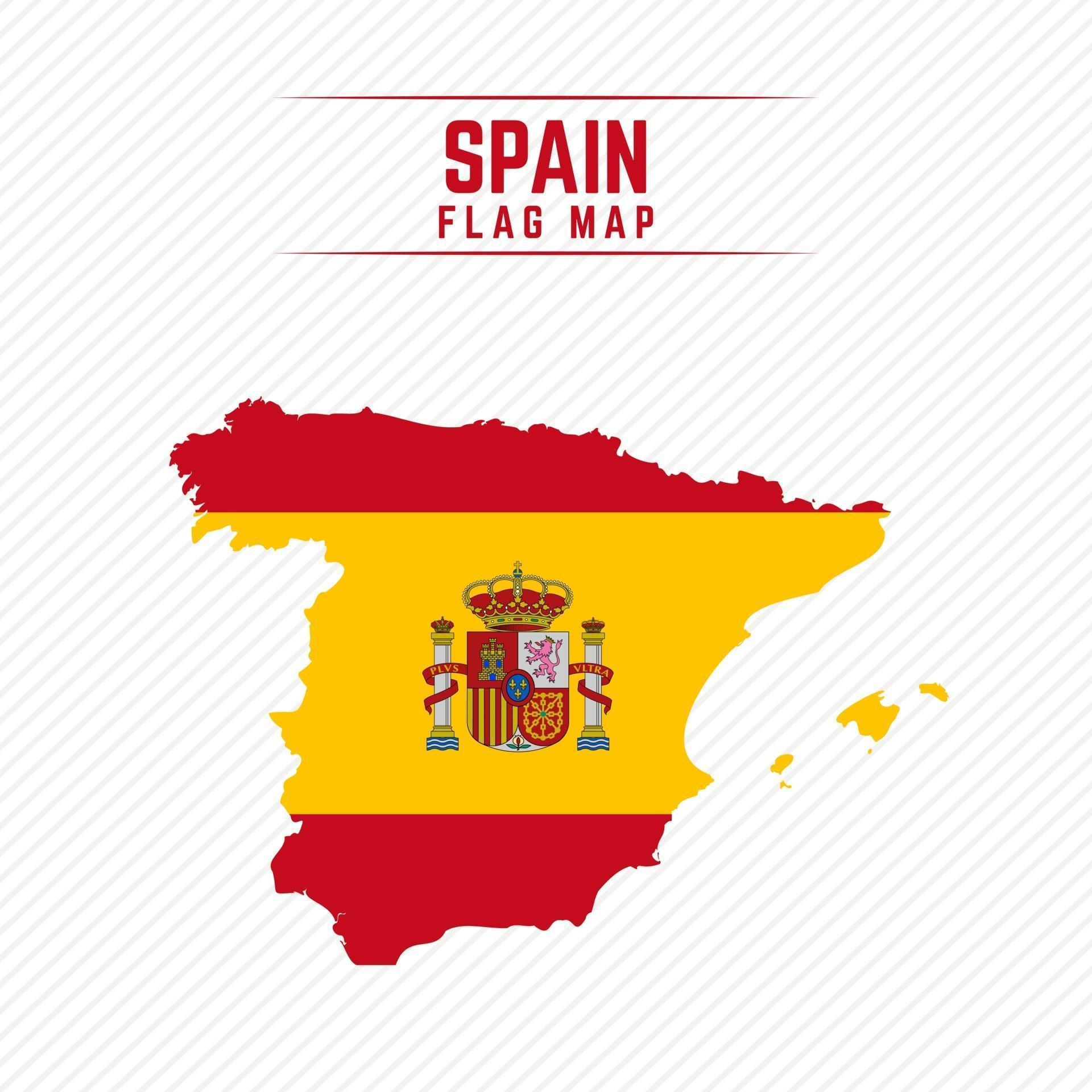 Flag Map of Spain 2400652 Vector Art at Vecteezy