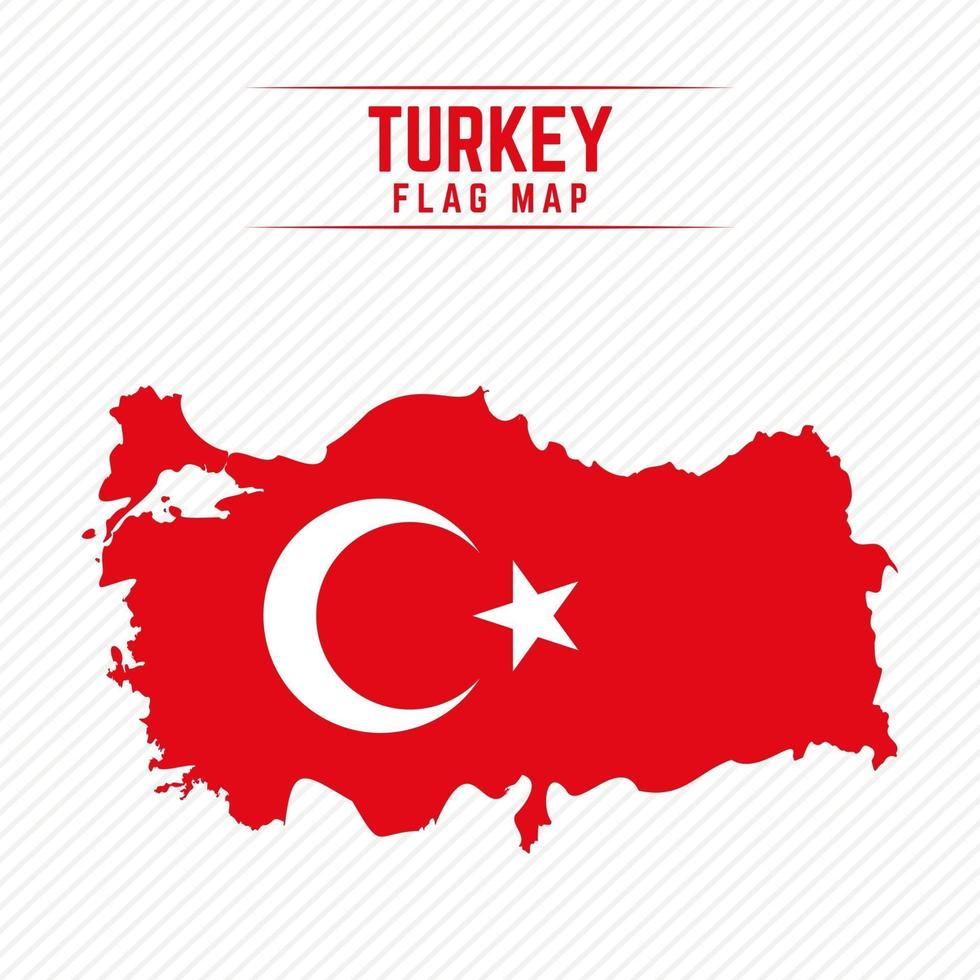 mapa de la bandera de turquía vector