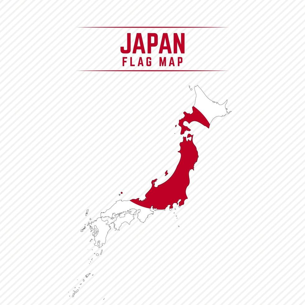 mapa de la bandera de japón vector